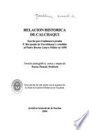 Relación histórica de Calchaqúi