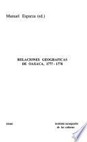 Relaciones geográficas de Oaxaca, 1777-1778
