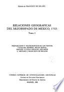 Relaciones geográficas del Arzobispado de México, 1743