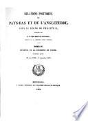 Relations politiques des Pays-Bas et de l'Angleterre sous le règne de Philippe II