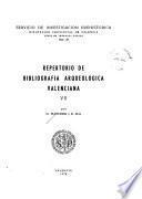 Repertorio de bibliografía arqueológica valenciana