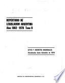 Repertorio de legislación argentina, años 1862-1970