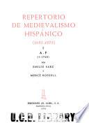 Repertorio de medievalismo hispánico (1955-1975)