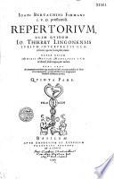 Repertorium, opera et labore J. Thierry