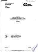 Report to Compañía Minera Del Sur, S.A., on Environmental Assessment of the Puquio Norte Gold Mine Development, Bolivia