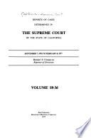 Reports of Cases Determined in the Supreme Court of the State of California