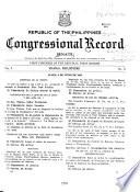 Republic of the Philippines Congressional Record