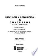 Rescisión y resolución de contratos (civiles y comerciales)