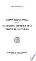 Resena bibliografica de las publicaciones periodicas de la Facultad de Humanidades