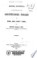 Reseña histórica y análisis comparativo de las Constituciones Forales de Navarra, Aragón, Cataluña y Valencia