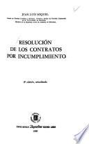 Resolución de los contratos por incumplimiento