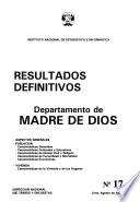 Resultados definitivos: Departamento de Madre de Dios