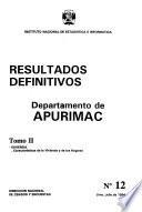 Resultados definitivos: Dept. de Apurimac (2 v.)