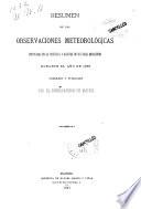 Resúmen de las observaciones meteorológicas efectuadas en la península