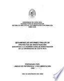 Resumenes de informes finales de proyectos de investigación adscritos a la Vicerectoría de Investigación de la Universidad de Costa Rica