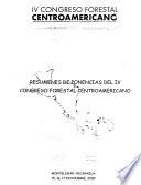 Resumenes de ponencias del IV Congreso Forestal Centroamericano