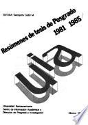 Resúmenes de tesis de posgrado