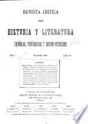 Revista crítica de historia y literatura españolas, portuguesas e hispano-americanas