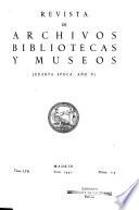 Revista de archivos, bibliotecas y museos