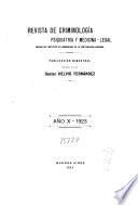 Revista de criminología psiquiatría y medicina-legal