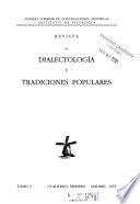 Revista de dialectología y tradiciones populares