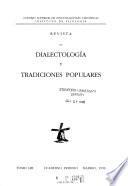 Revista de dialectología y tradiciones populares