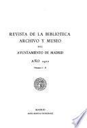 Revista de la biblioteca, archivo y museo del Ayuntamiento de Madrid