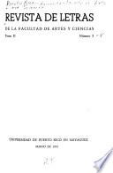 Revista de letras de la Facultad de Artes y Ciencias
