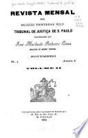 Revista mensal da decisões proferidas pelo Tribunal de justiça de S. Paulo