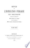 Revue de l'Instruction Publique en Belgique