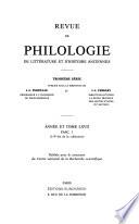 Revue de philologie, de littérature et d'histoire anciennes