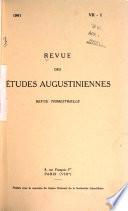 Revue des études augustiniennes