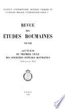 Revue des études roumaines