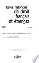 Revue historique de droit français et étranger