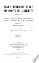 Revue internationale des droits de l'antiquité