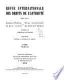 Revue internationale des droits de l'antiquité
