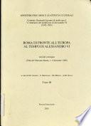 Roma di fronte all'Europa al tempo di Alessandro VI