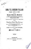 Roma y el gobierno italiano desde 1870 à 1894