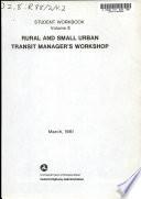 Rural and small urban transit manager's workshop