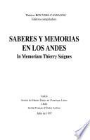 Saberes y memorias en los Andes
