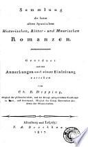 Sammlung der besten alten spanischen historischen, ritter- und maurischen Romanzen