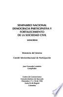 Seminario Nacional Democracia Participativa y Fortalecimiento de la Sociedad Civil