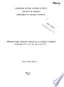 Seminario sobre Conceptos Teóricos de la Geografía Económica