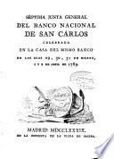 Séptima junta general del Banco Nacional de San Cárlos