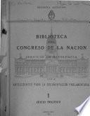 Serie antecedentes para la documentación parliamentaria
