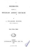 Sermons Preached in Hexham Abbey Church