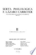 Serta philologica F. Lázaro Carreter: Estudios de literatura y crítica textual