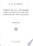 Síntesis de las acitvidades administrativas de los gobiernos regionales, 1950-51
