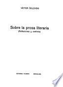 Sobre la prosa literaria