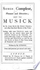Songs Compleat, Pleasant and Divertive
